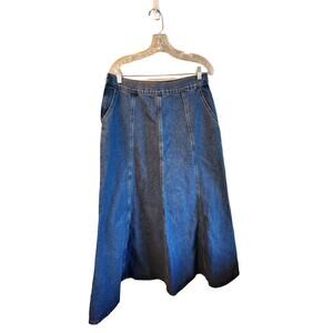 Cider Maxi Denim A line Skirt Women's SZ XL NWT